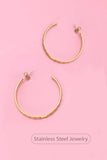 18K STAINLESS STEEL TARNISH FREE HAMMERED HOOPS