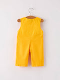 Fall & Thanksgiving Turkey Nuts Smock Embroidered Yellow Boys Romper