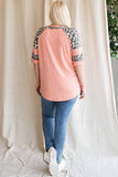 Leopard Print Raglan Short Sleeve Top