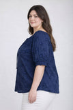 EMBROIDERED 3D FLORAL OFF THE SHOULDER BLOUSE