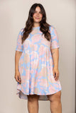 PASTEL BLUE BABY DOLL SHORT SLEEVES MIDI DRESS