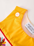 Fall & Thanksgiving Turkey Nuts Smock Embroidered Yellow Boys Romper