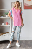 Women's Twist Rib Color Block Knit Top