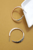 HAMMERED HOOP TITANIUM POST EARRINGS