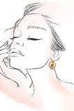 ROSE CERAMIC PORCELAIN BOW DROP EARRINGS