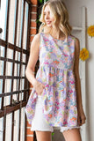 LAVENDER FLORAL TIERED TOP