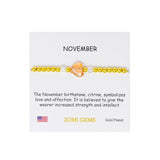 Stretchy Gold Bead Heart Birthstone Bracelets for Kids