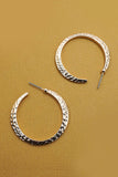 HAMMERED HOOP TITANIUM POST EARRINGS