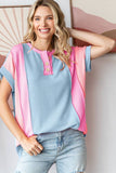Women's Twist Rib Color Block Knit Top Plus