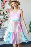 MULTI COLOR STRIPE PRINT DRESS