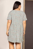 SAGE PETITE FLORAL SHORTS SLEEVES MINI DRESS