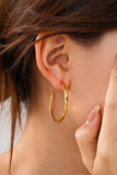 18K STAINLESS STEEL TARNISH FREE HAMMERED HOOPS
