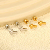 STAINLESS STEEL SCREW BACK POST STUD EARRINGS