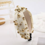 Multi Gold Ball  Rhinestone Knot Headband