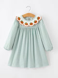 Thanksgiving Pumpkin Embroidery Girls Dress Peter