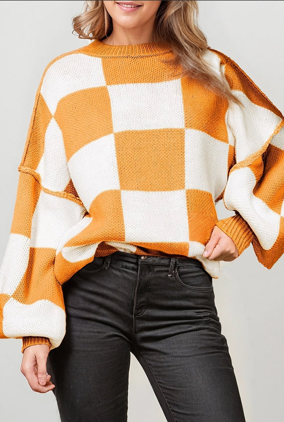 Checkered Vols Long Sleeve Sweater