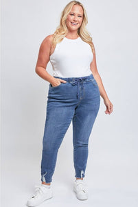 High Rise Denim Ankle Joggers