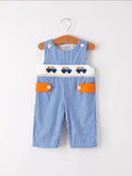 Fall Thanksgiving Truck Smock Embroidery Baby Boy Romper