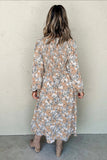 Maple Grove Floral Smocked Puff Sleeve Long Dress