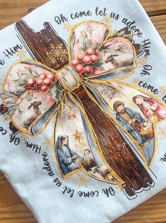 Cross O Come Let Us Adore Him Tee Shirt