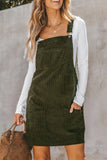 Corduroy Overall Dress with Pocket