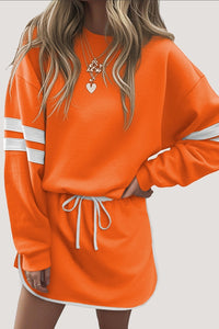 Vols Varsity Stripe Drop Shoulder Pullover Skirt Set