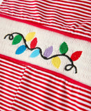 Holiday Baby Boy Romper with Embroidered Christmas Lights