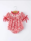 Valentine's Day "Be ❤ Mine" Embroidered Floral Girls' Romper