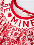 Valentine's Day "Be ❤ Mine" Embroidered Floral Girls' Romper