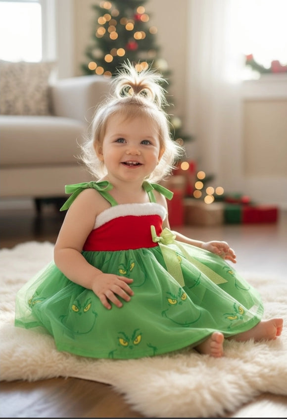 Christmas Gr*Nch Tulle Girls Dress
