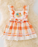 Scarecrow Applique Dress with Embroidered Hem