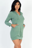 French Terry Hoodie Tunic Dress