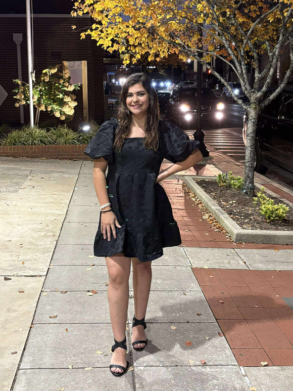 Square Neck Jacquard Holiday Party Dress