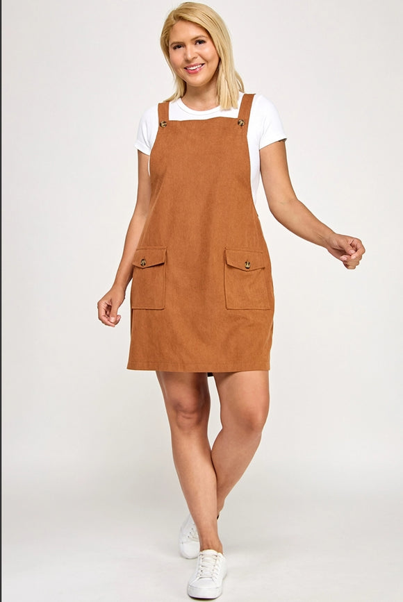 Corduroy Pinafore Overall Dress