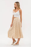 Polka Dot Button Down Midi Skirt