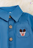 Reindeer Embroidered Onesie with Snaps