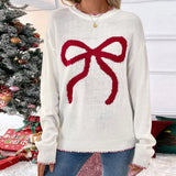 Red Bow Crew Neck Sweater