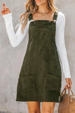 Corduroy Overall Dress with Pocket