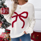 Red Bow Crew Neck Sweater