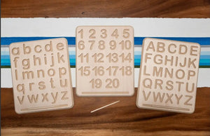 Wooden Alphabet & Numbers Tracing Boards w/ Stylus