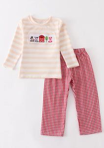 Cream Farm Embroidered Set