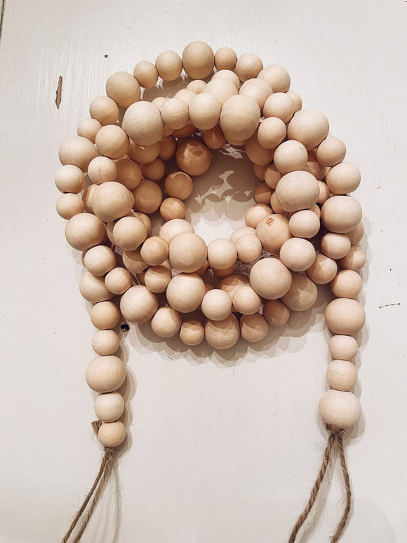 Wood bead garland