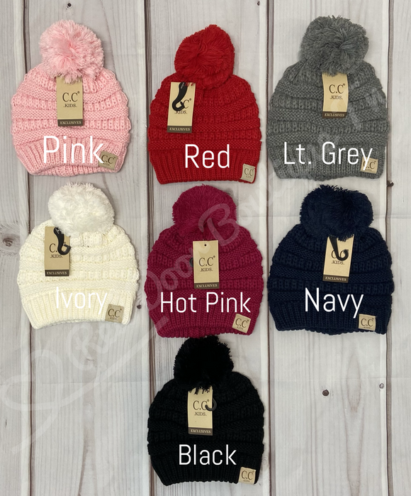 Kids Pom C.C. Beanies