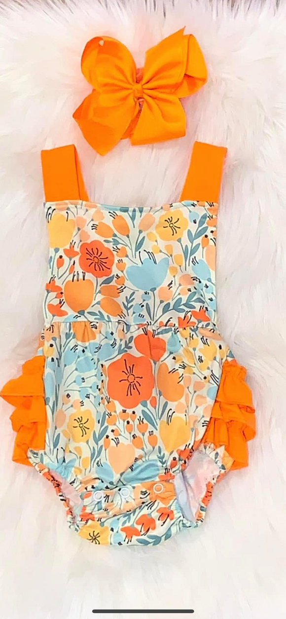 Orange Floral Bubble