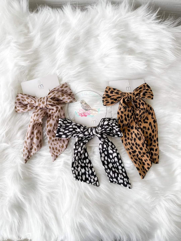 Leopard Print Bow on Clip