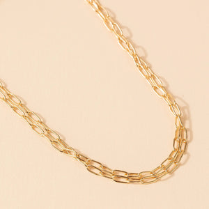Layered Wrap Chain Necklace