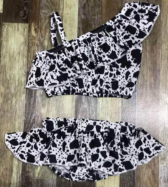 Cow Print Two Piece Bathing Suit