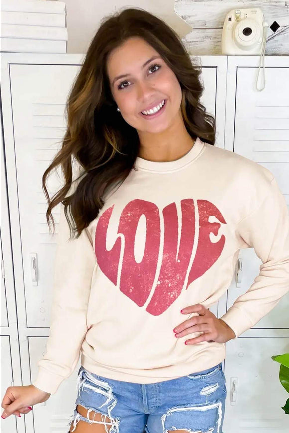 Love Distressed Sweatshirt